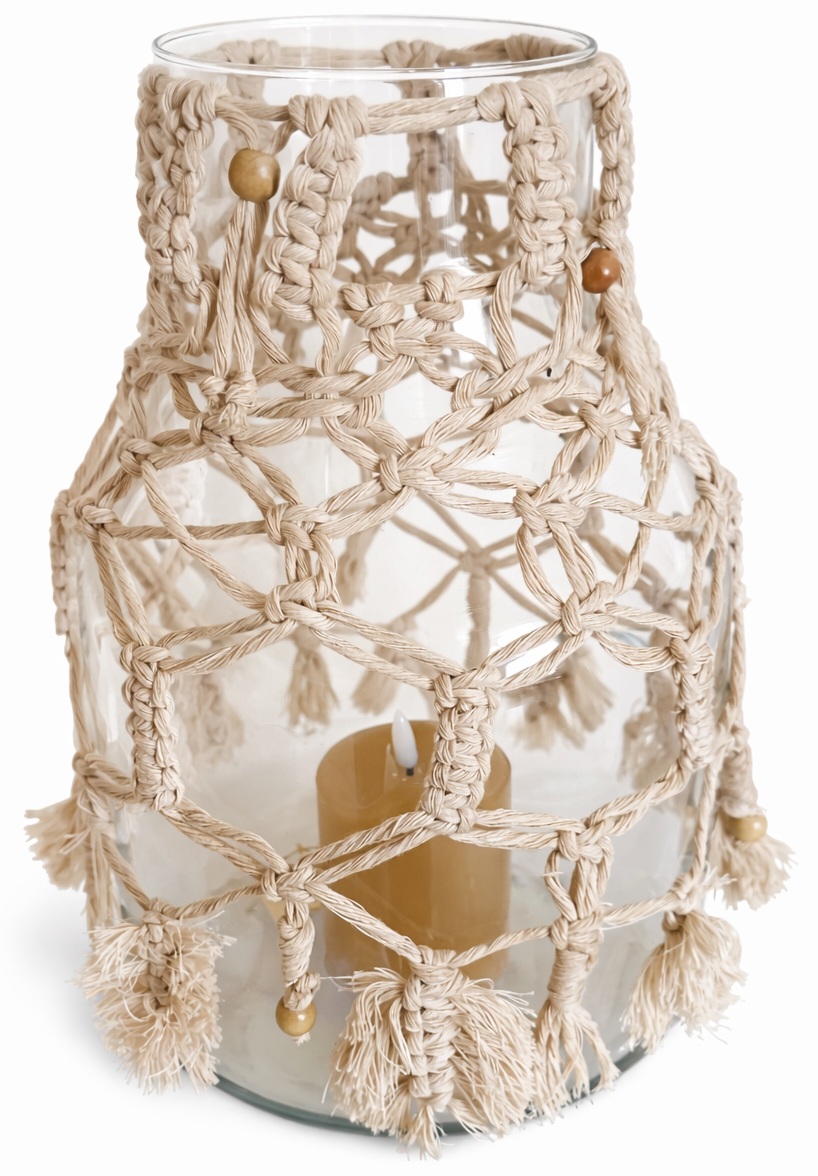 Macramé vaas (voorbeeld)