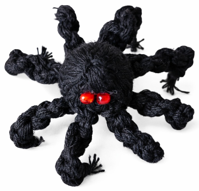 Macramé zwarte spin